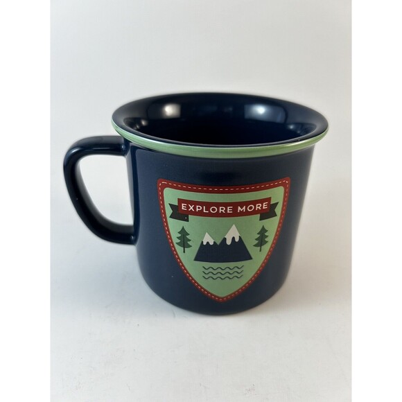 Adventure Mountains Coffee Mug Explore More Green Blue Now Designs - Picture 1 of 3